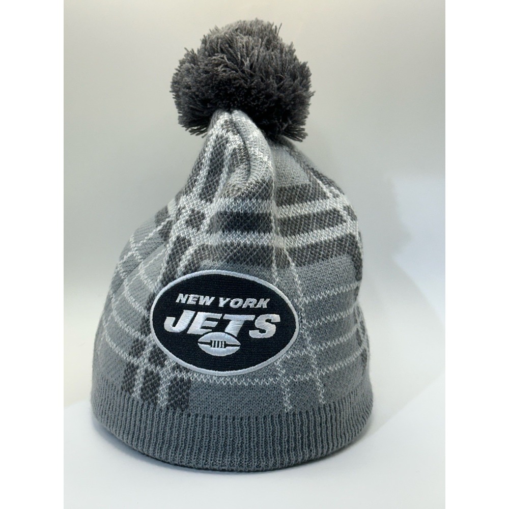 Women's WEAR Erin Andrew's Plaid New York Jets Winter Hat With Pom-pom